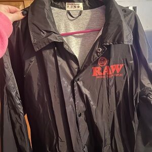 RAW Black Windbreaker Jacket